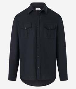 Camisa Comfort em Sarja Leve com 02 Bolsos