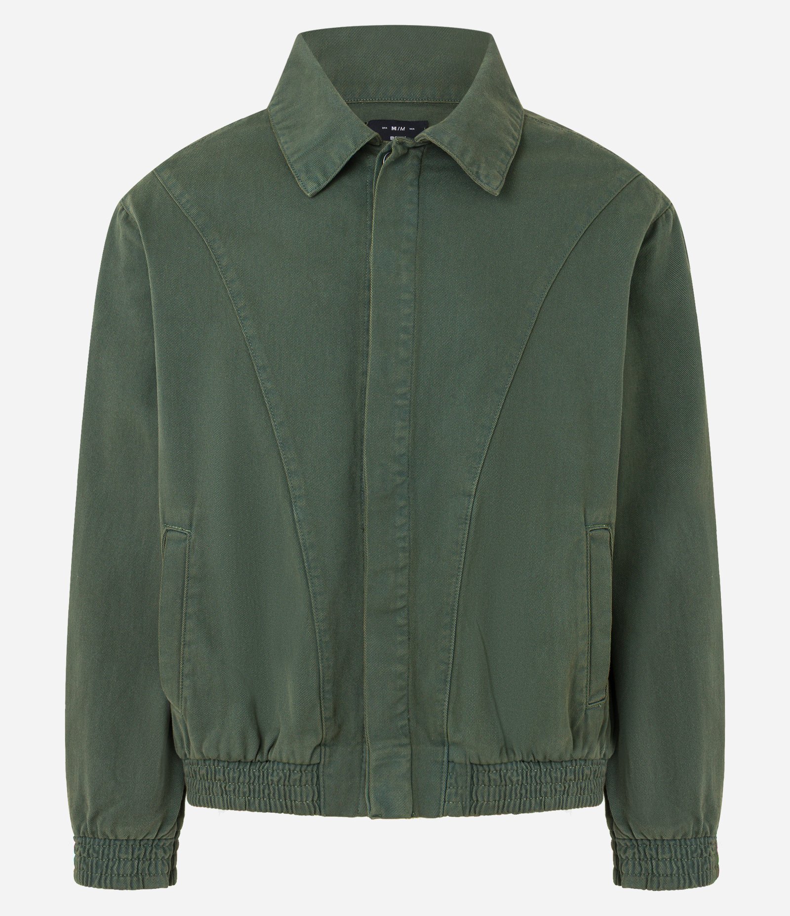 Jaqueta Boxy em Sarja com Algodão Agroecológico e Recortes Verde 6