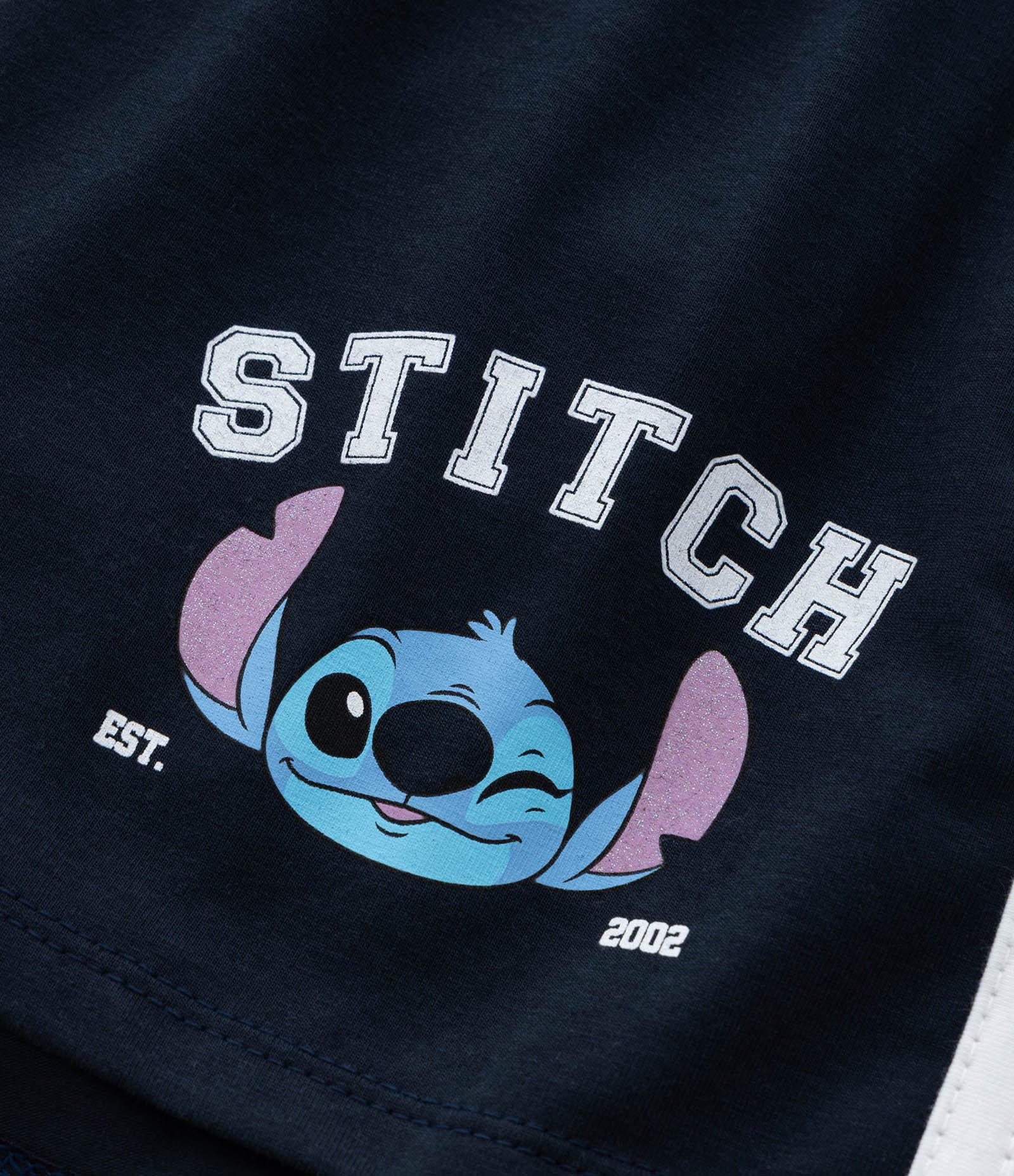 Short Infantil com Listras e Estampa do Stitch - Tam 5 a 14 Anos Azul Escuro 6