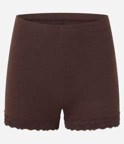 Pijama Short Doll em Ribana com Rendinha Aplicada