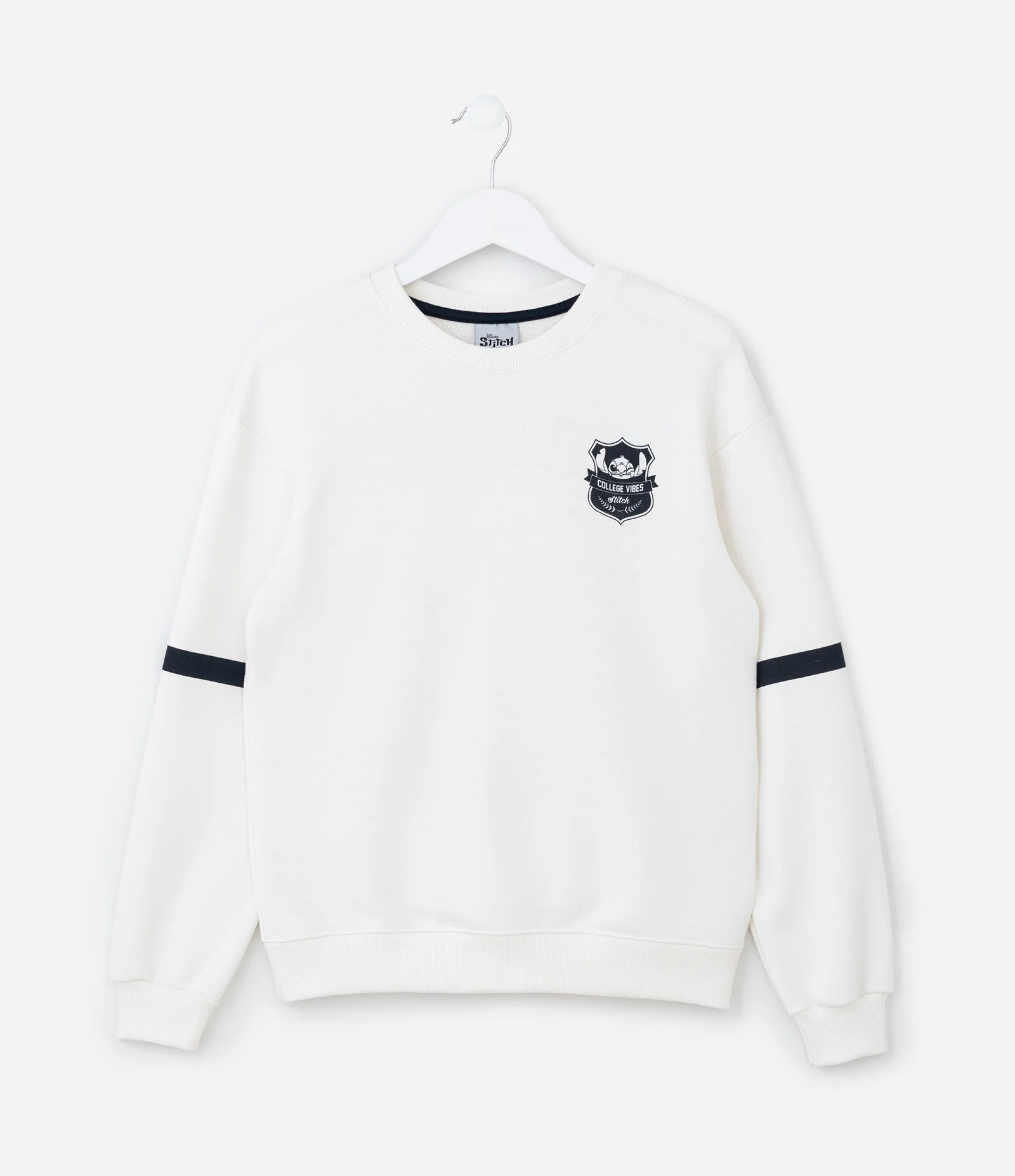 Casaco Infantil Oversized com Estampa Frente e Costas Stitch - Tam 7 a 14 Anos Branco 1