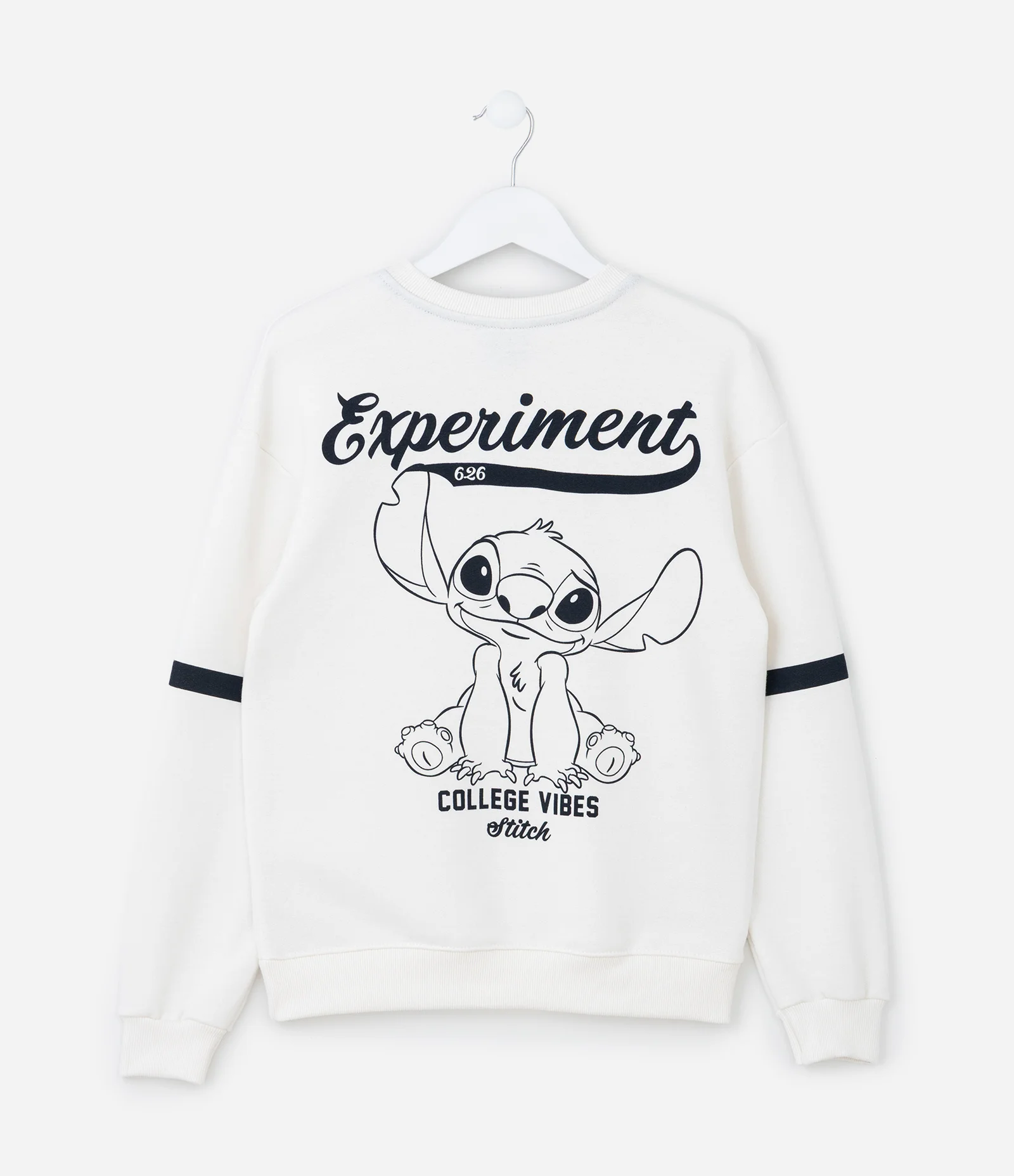 Casaco Infantil Oversized com Estampa Frente e Costas Stitch - Tam 7 a 14 Anos Branco 2