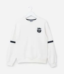 Casaco Infantil Oversized com Estampa Frente e Costas Stitch - Tam 7 a 14 Anos