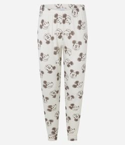 Pijama Longo em Ribana com Estampa Mickey