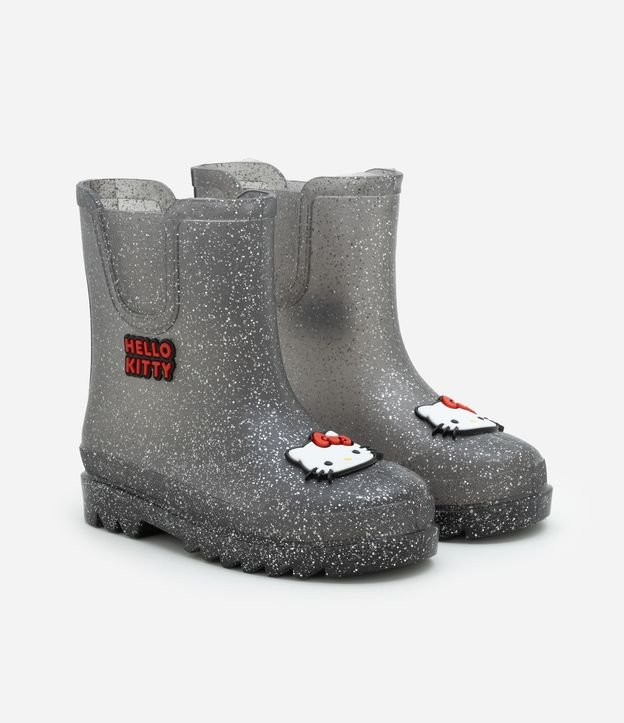 Bota Galocha Infantil com Patch da Hello Kitty - Tam 23 a 30