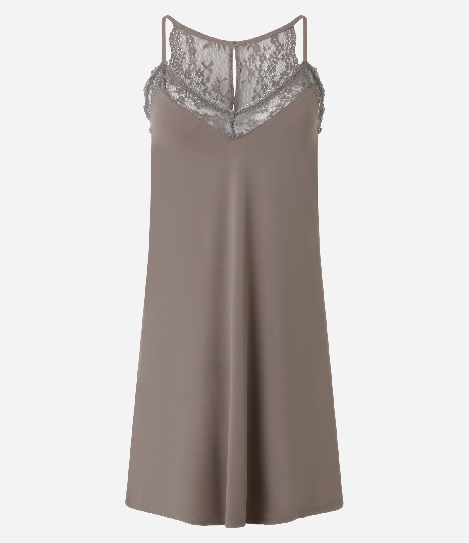 Camisola Curta em Microfibra com Renda nas Costas Marrom 4