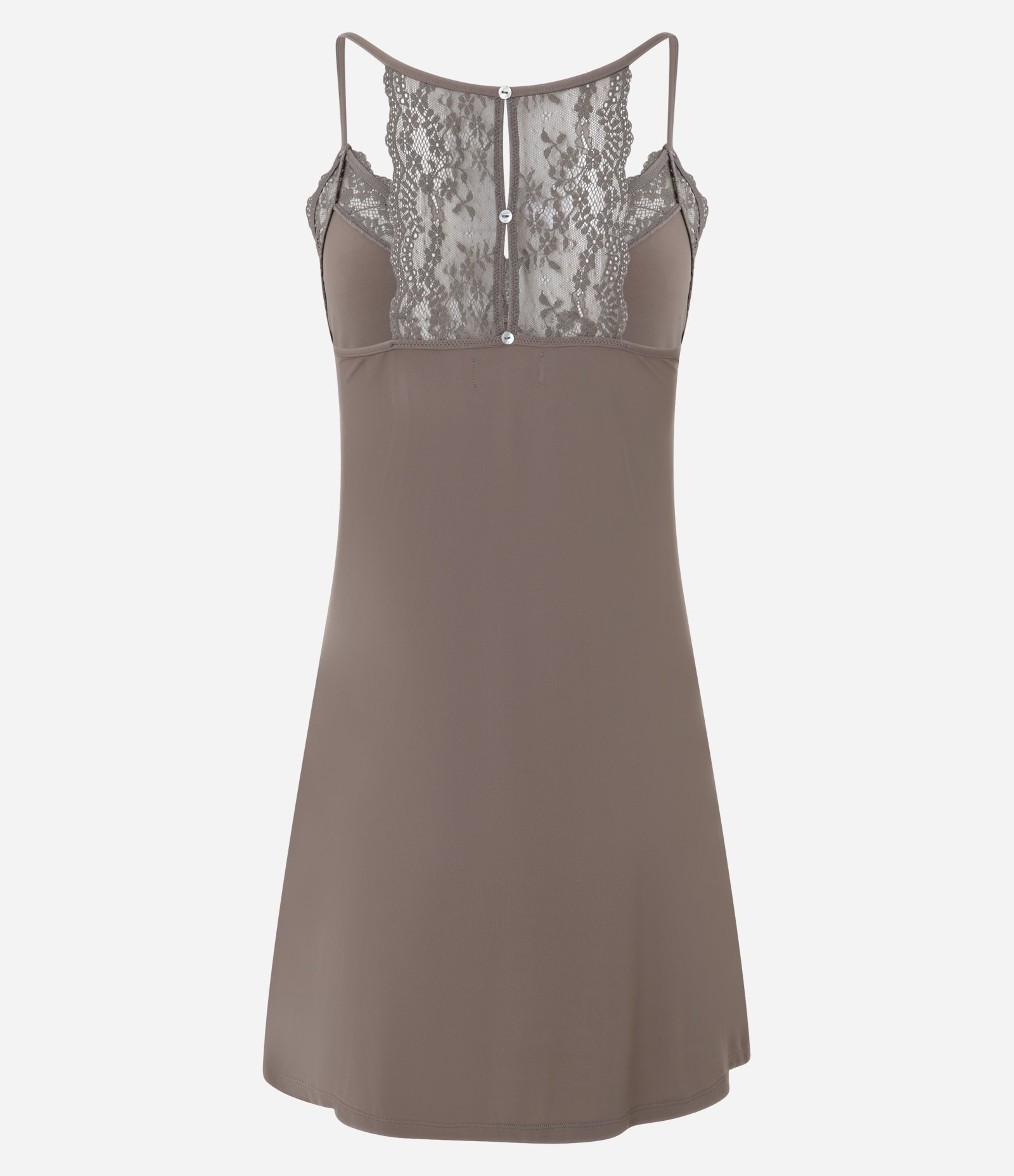 Camisola Curta em Microfibra com Renda nas Costas Marrom 5