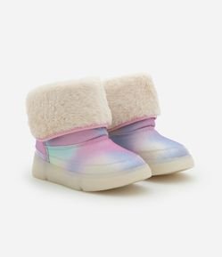 Bota Infantil com Sola LED e Estampa Tie Dye - Tam 20 a 30