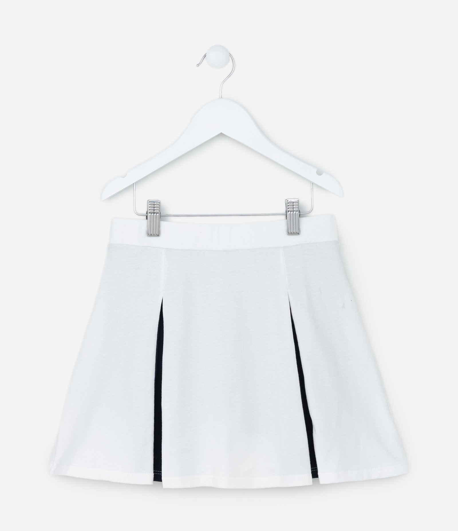 Short Saia Infantil Plissada com Estampa do Stitch - Tam 5 a 14 Anos Branco 2