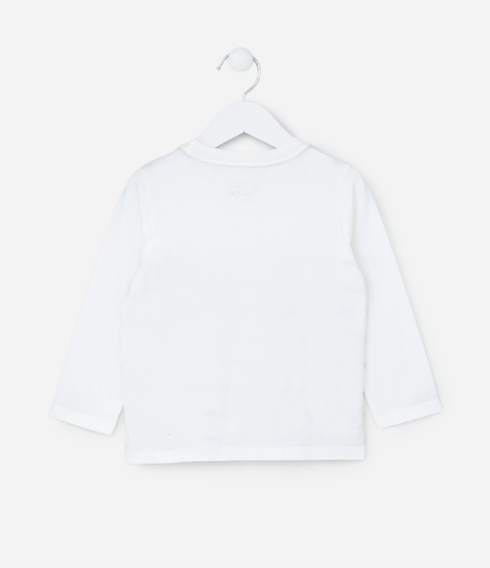 Camiseta Infantil com Bolso e Estampa de Listras - Tam 1 a 6 Anos Branco 2