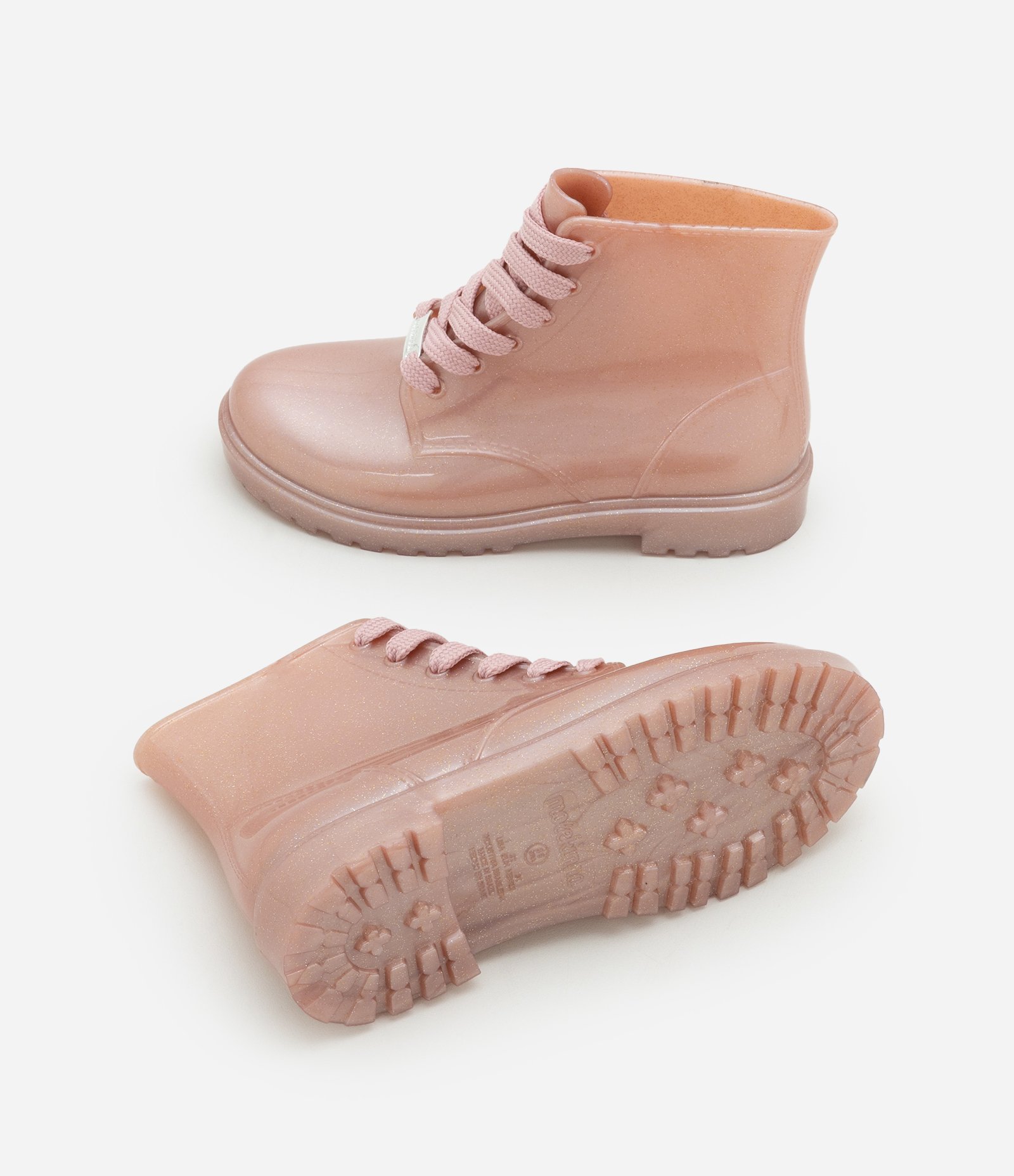 Bota Galocha Infantil com Glitter - Tam 27 a 35 Rosa 4