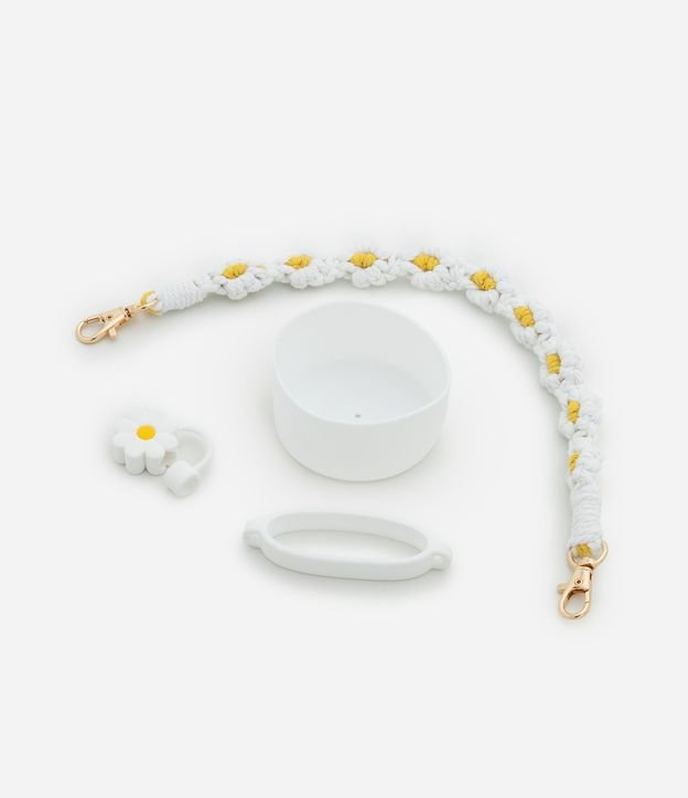 Kit 04 Acessórios de Copo em Silicone com Forma de Flor