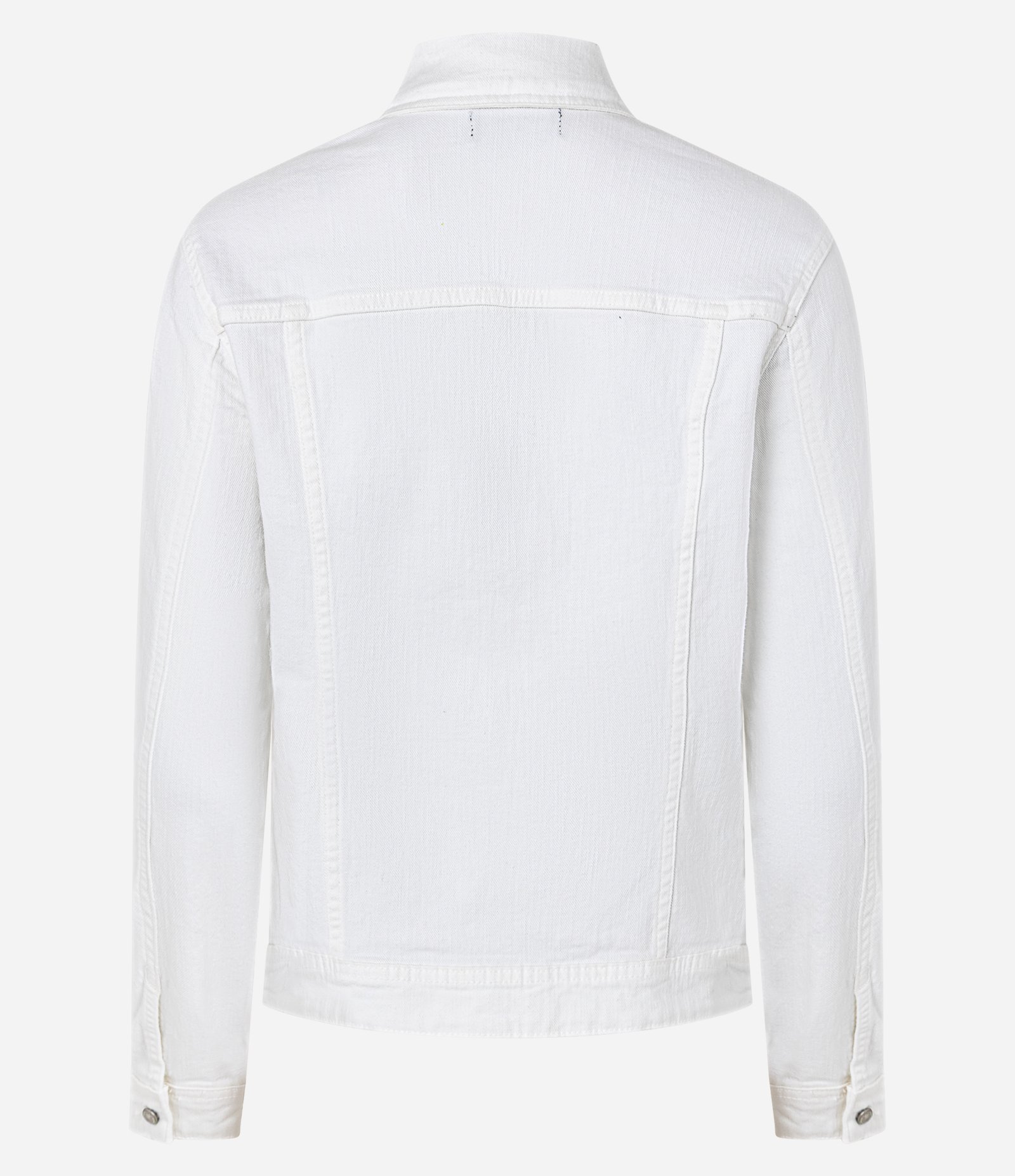 Jaqueta Trucker em Sarja com Elastano e Bolsos Branco 7