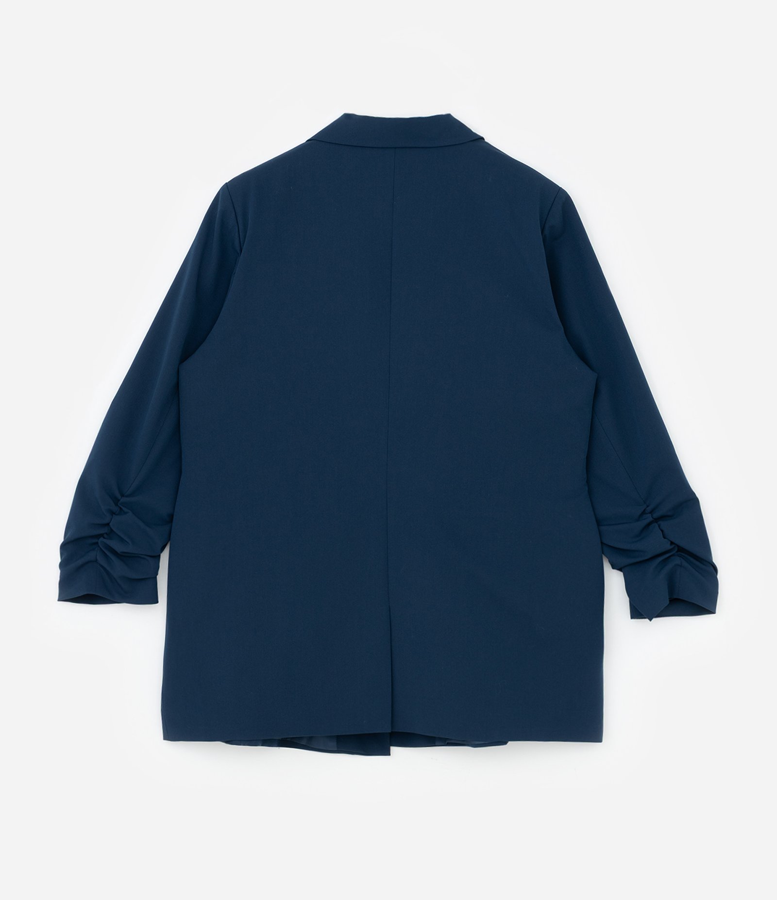 Blazer Alongado em Crepe Manga Puxadinha Curve & Plus Size Azul 4