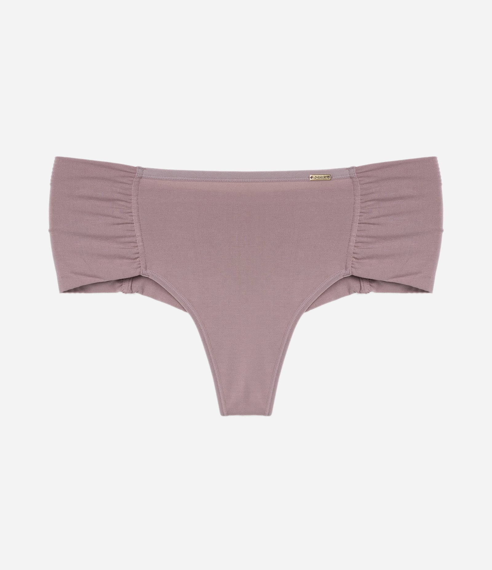 Calcinha Biquíni Fio Duplo Drapeado Curve & Plus Size Bege 5