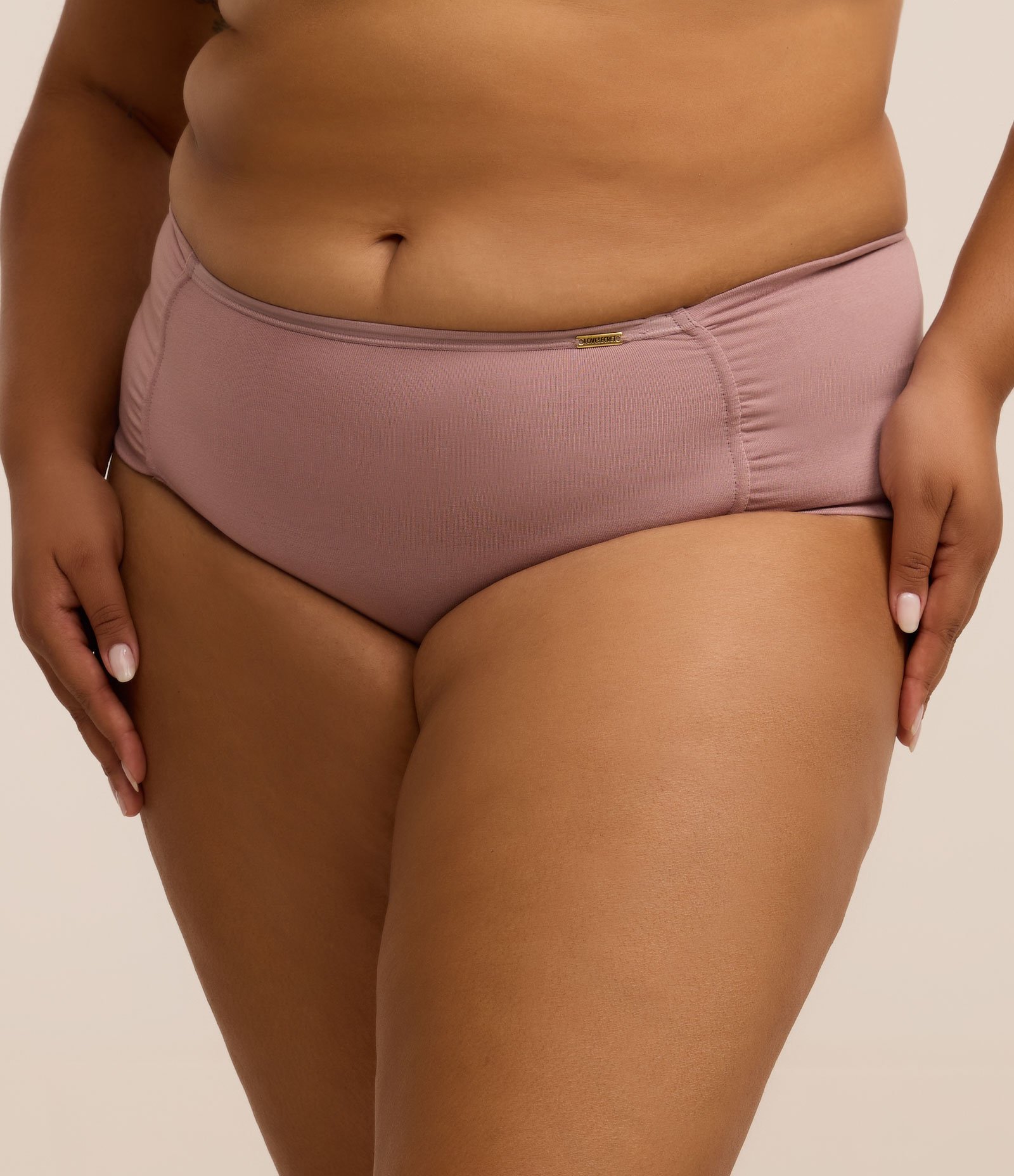 Calcinha Biquíni Fio Duplo Drapeado Curve & Plus Size Bege 2