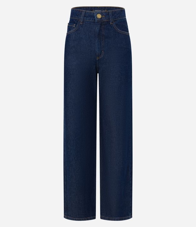Calça Reta Jeans Comfort com Cintura Alta