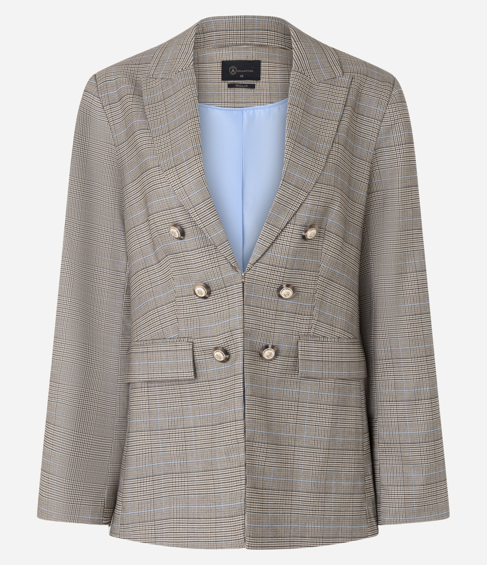 Blazer Alfaiatado com Transpasse e Botões com Brasão Cinza 6