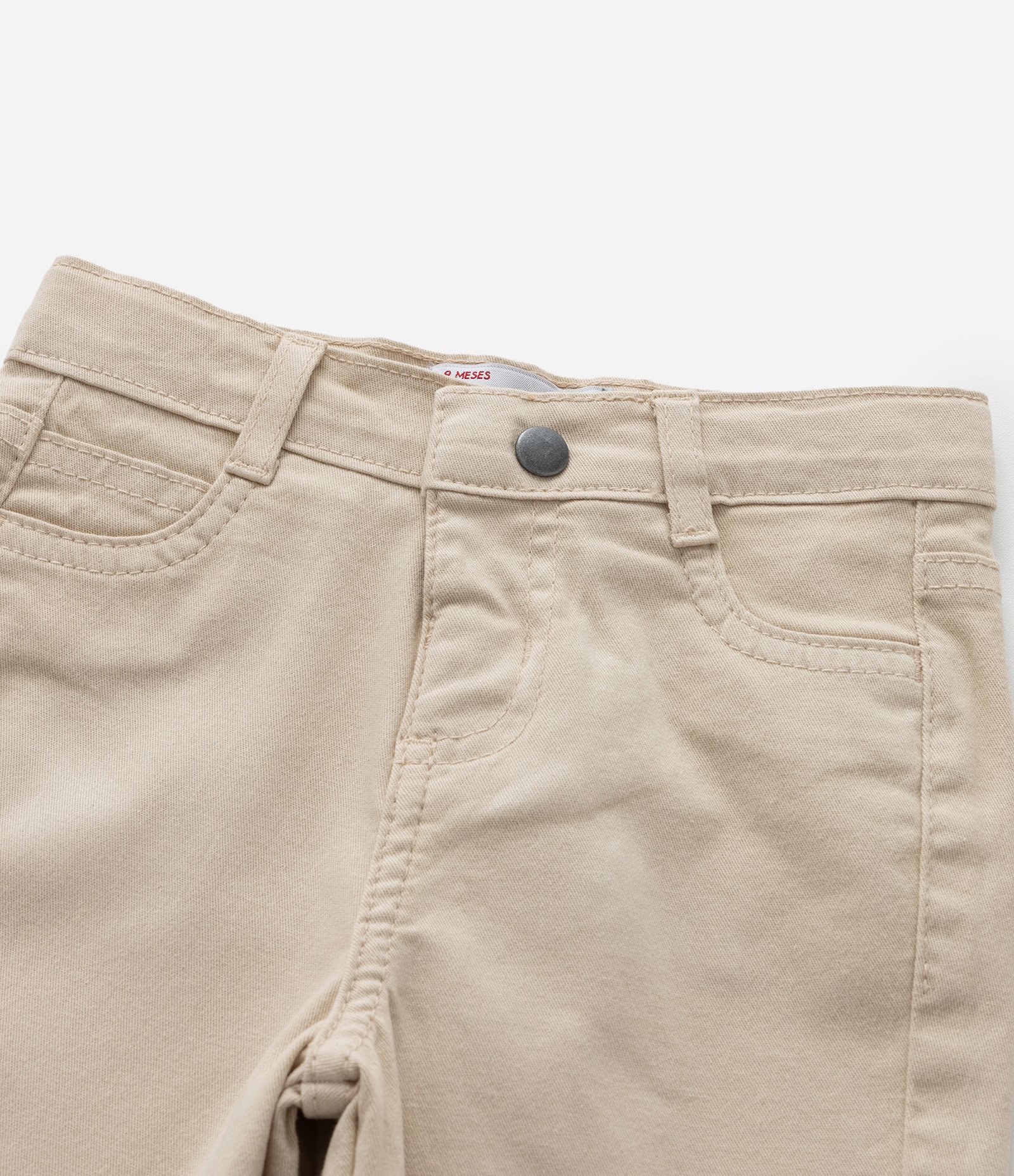Calça Casual Infantil em Sarja - Tam 0 a 18 meses Bege 3