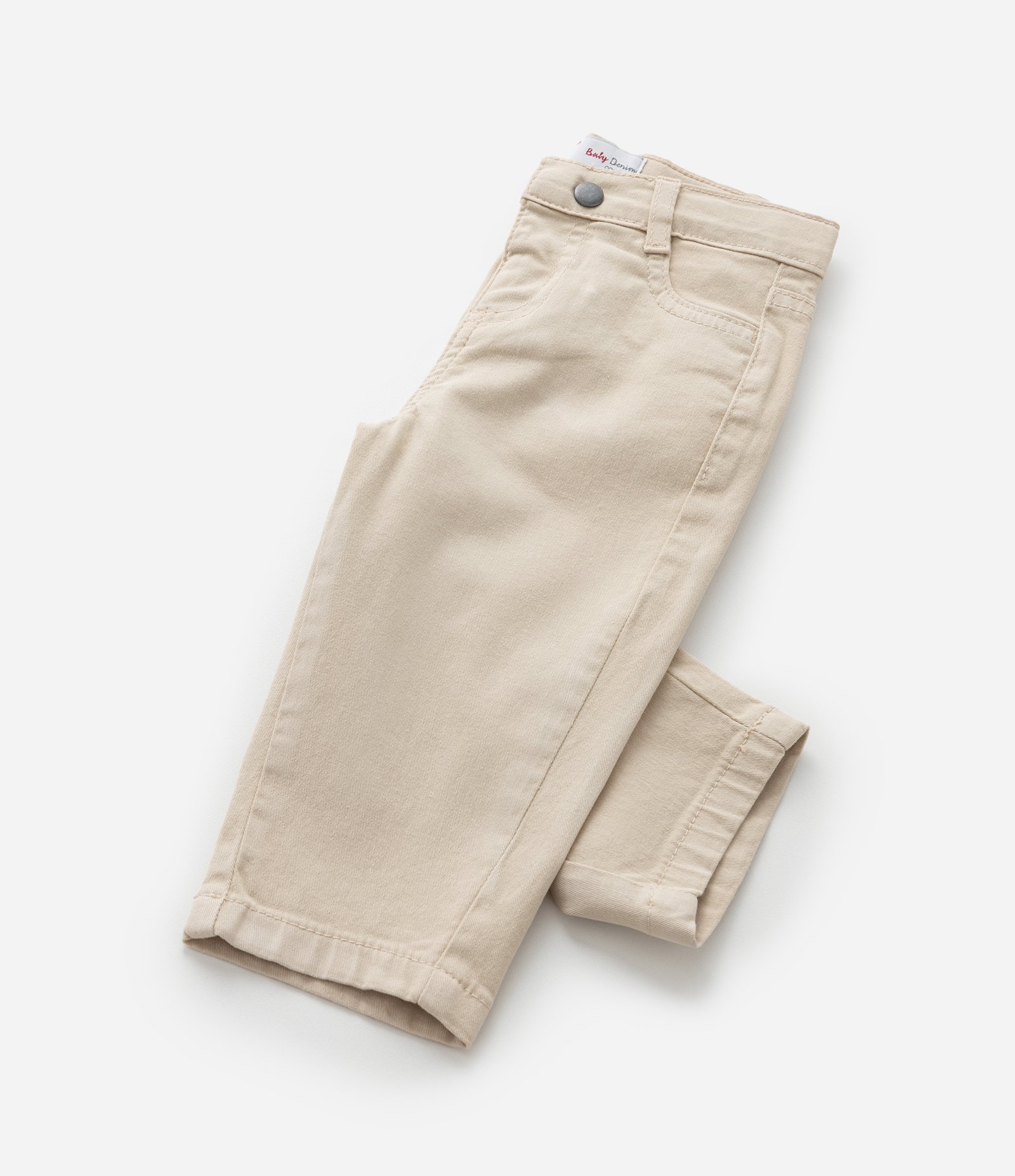 Calça Casual Infantil em Sarja - Tam 0 a 18 meses Bege 4