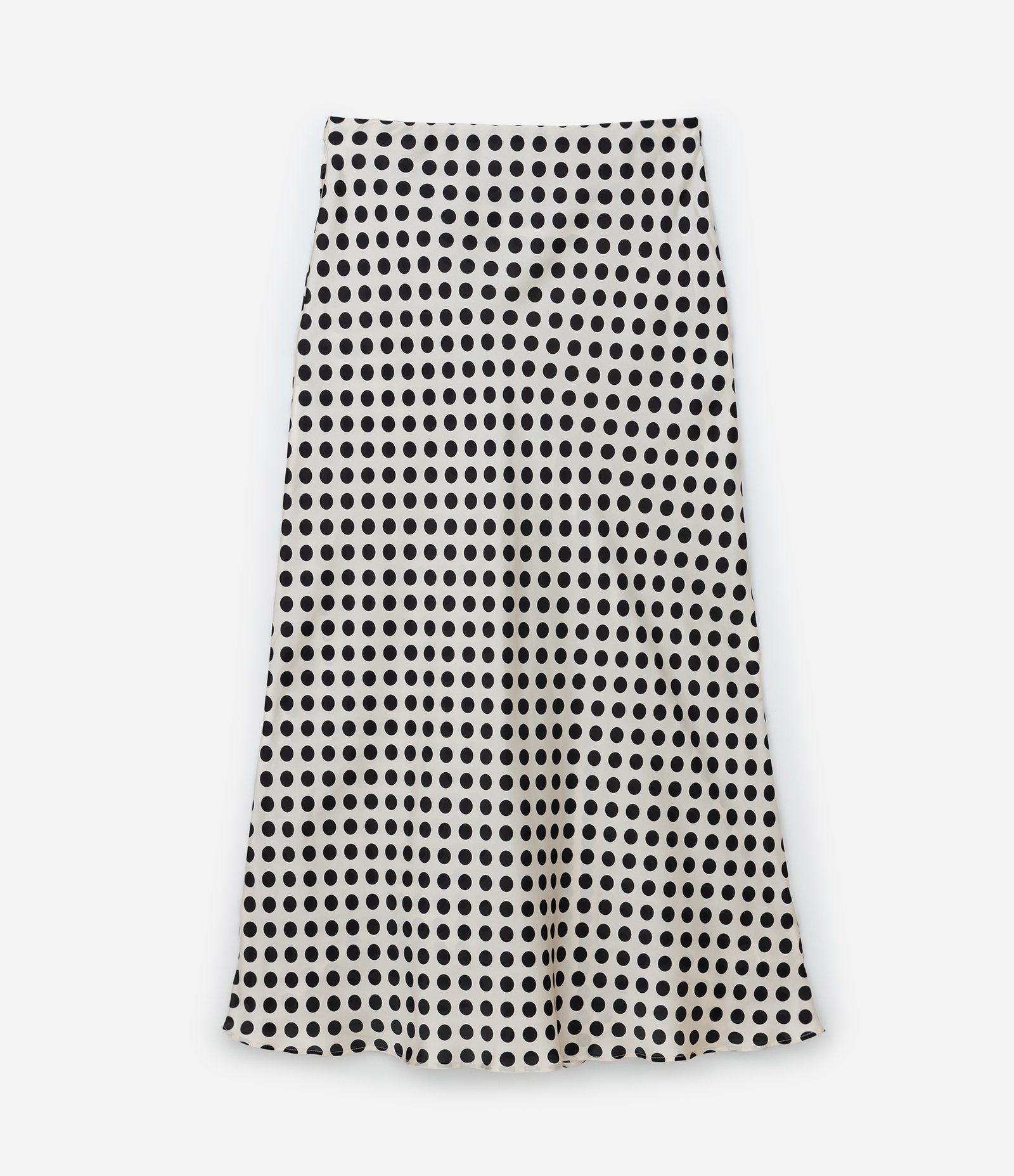 Saia Midi Acetinada Coleção Rita Carreira Curve & Plus Size Branco/Preto 6