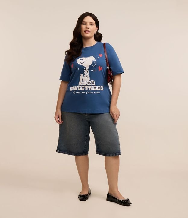Camiseta em Algodão com Estampa do Snoopy Curve & Plus Size