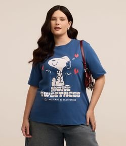 Camiseta em Algodão com Estampa do Snoopy Curve & Plus Size