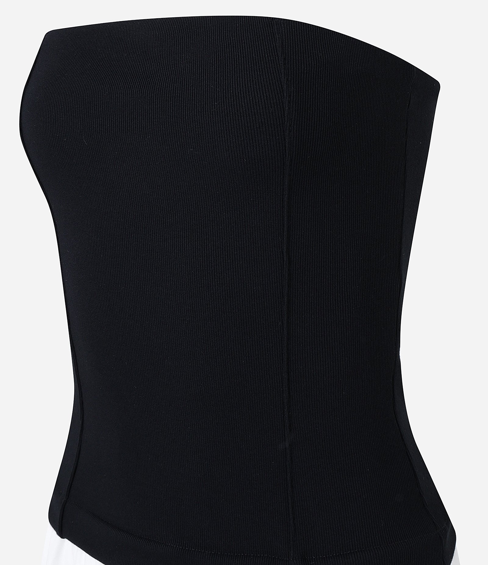 Vestido Evasê Midi em Tricoline com Pregas na Cintura Preto/Branco 6