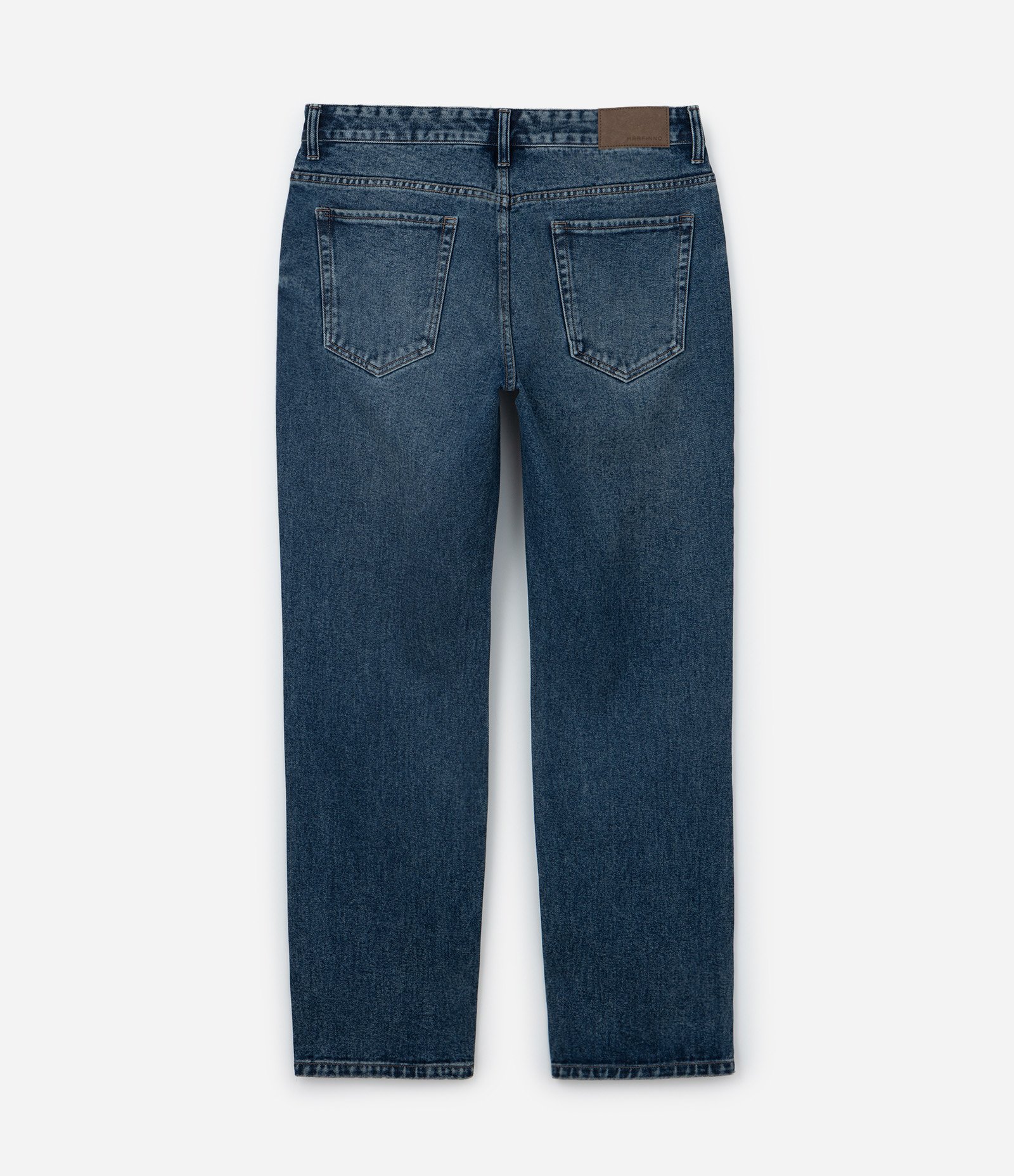 Calça Jeans Reta com Lavagem Azul 2