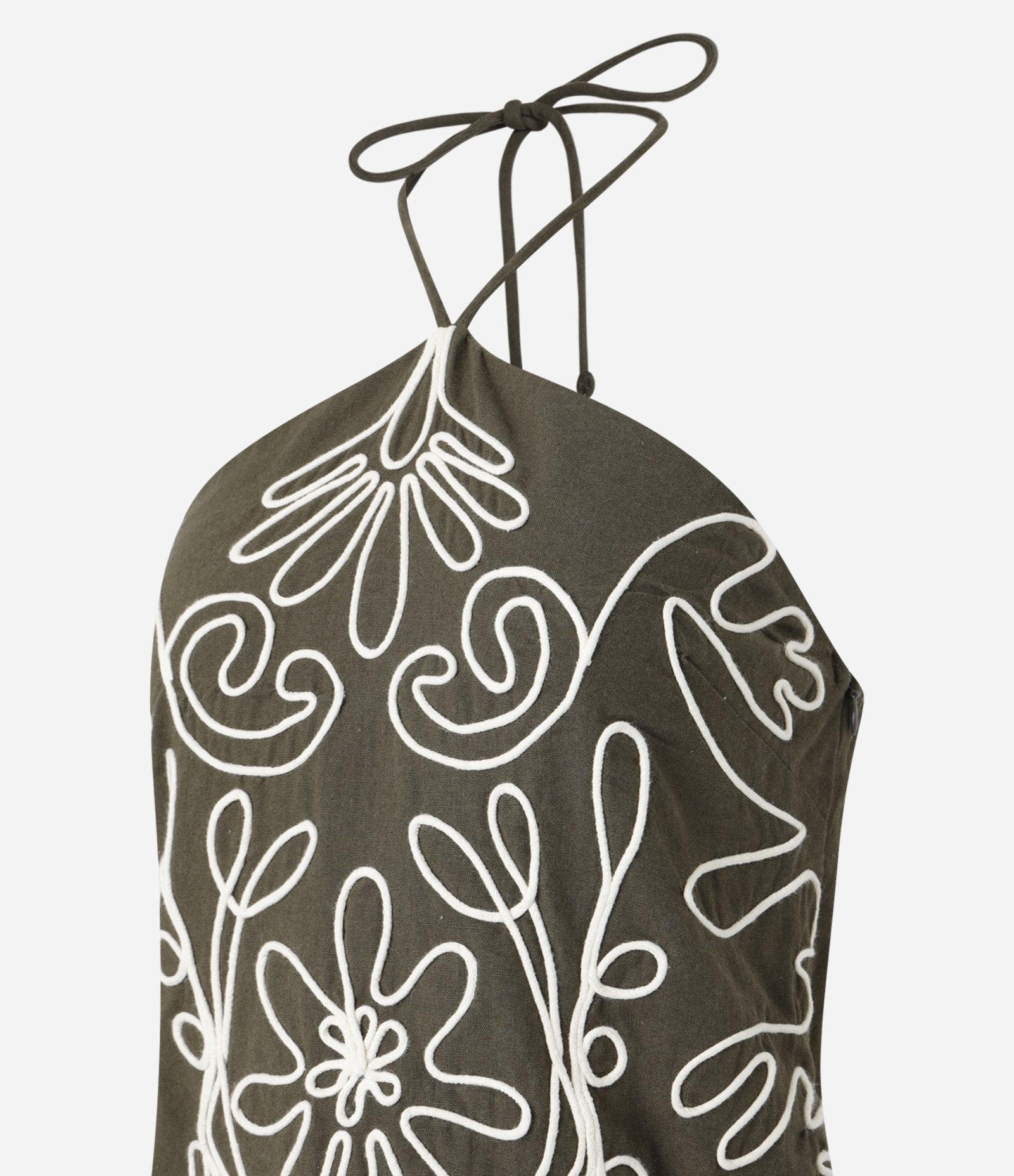 Vestido Curto Frente Única com Amarração Verde 8