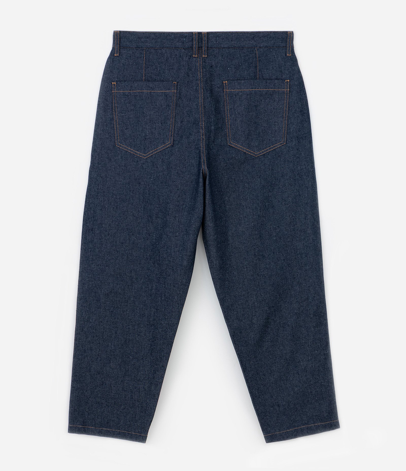 Calca em Jeans com Costura Contrastante Azul 6
