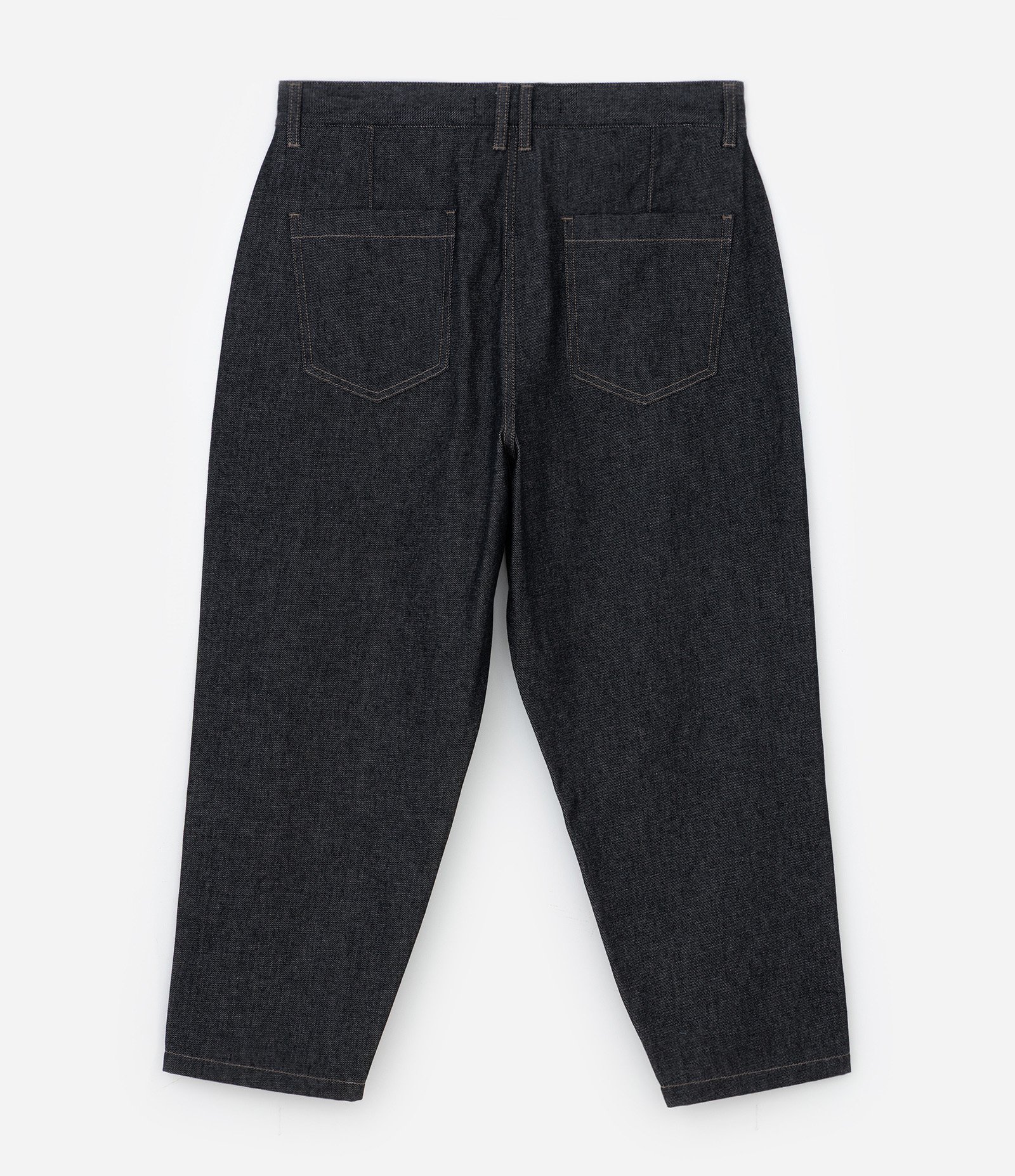 Calca em Jeans com Costura Contrastante Preto 6