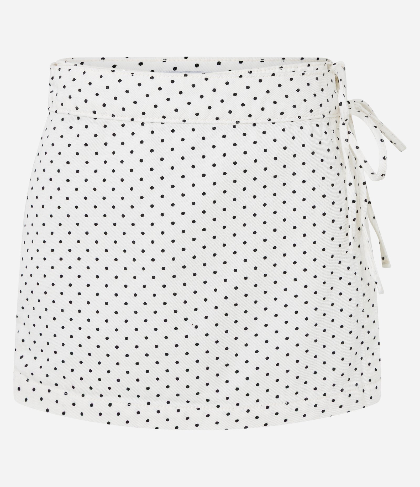 Short Saia em Sarja Poá com Amarração Lateral Branco 5
