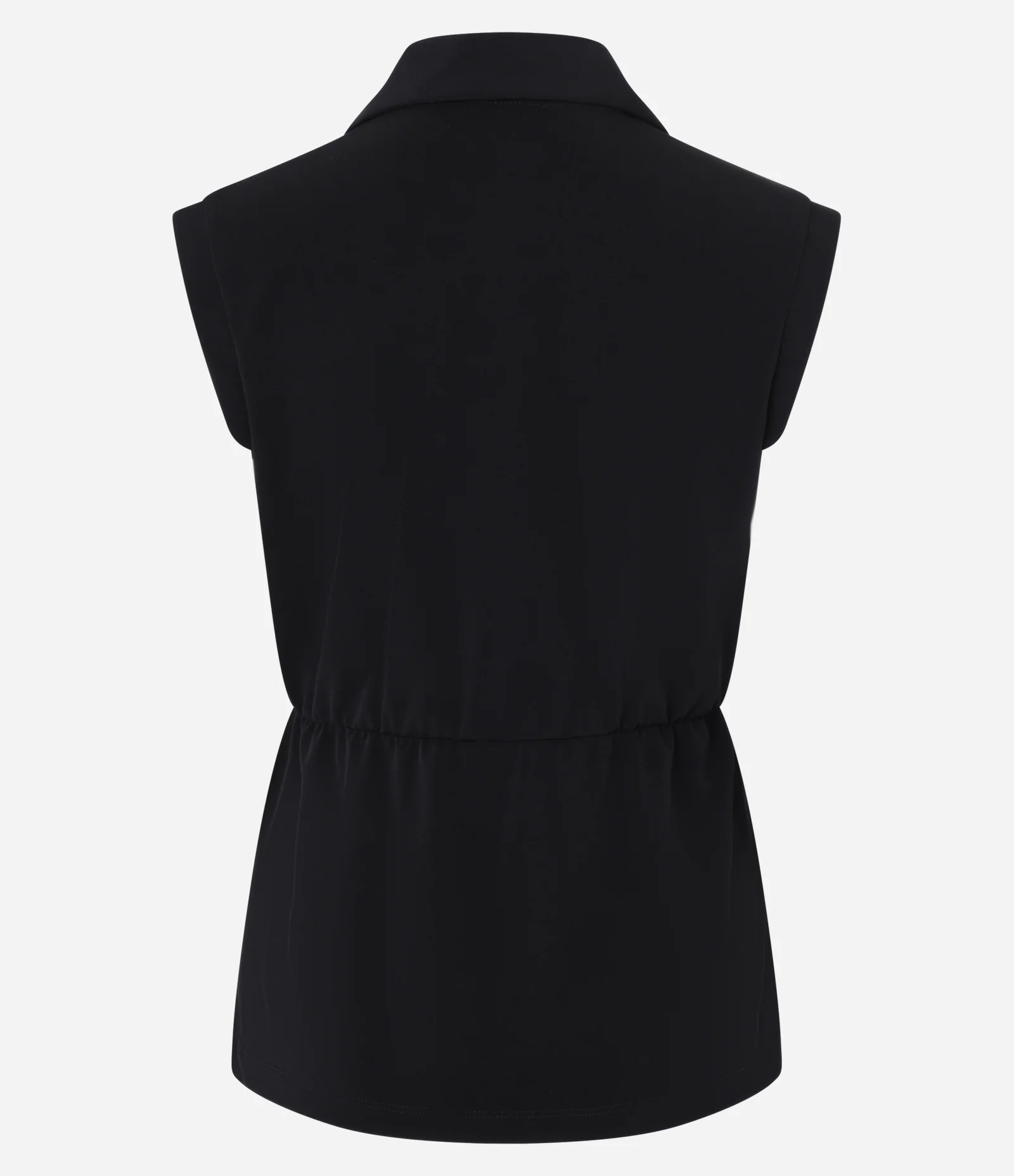 Blusa em Helanca com Decote V e Drapeado Preto 2