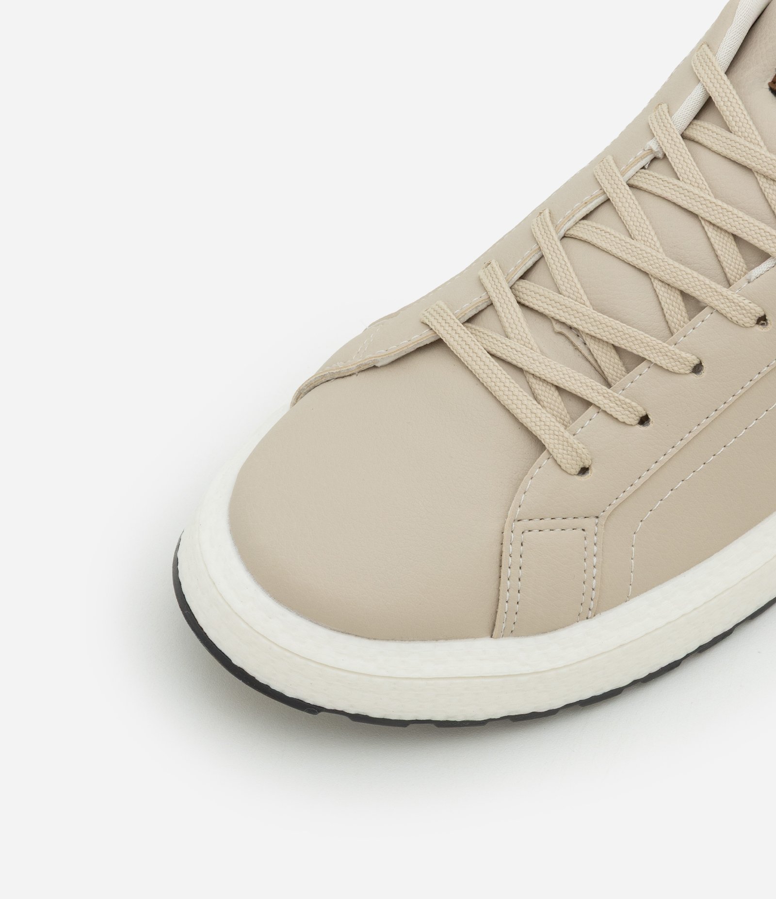 Tênis Casual em Material Sintético com Detalhes Contrastantes Bege 3