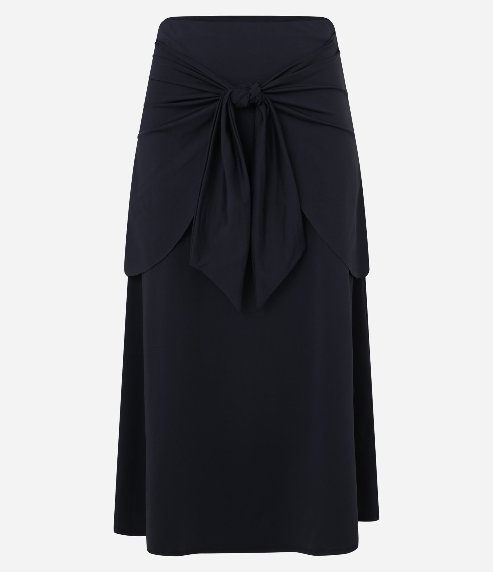 Saia Midi em Helanca com Amarração Frontal Preto 5