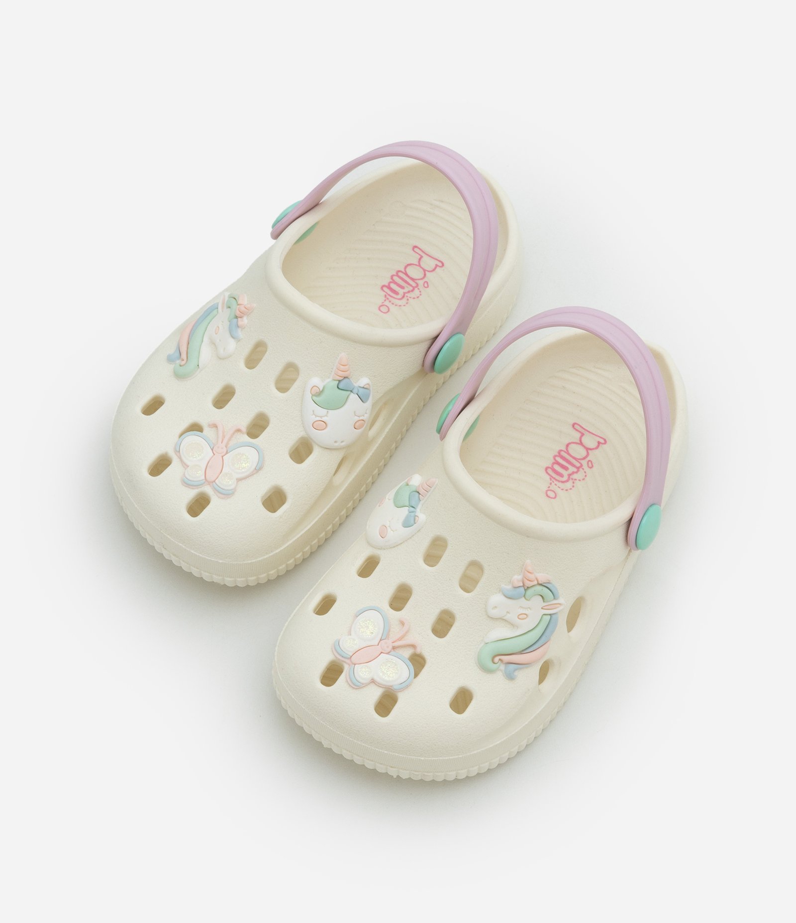 Sandália Babuche Infantil com Patch de Unicórnio - Tam 20 a 33 Off White 1