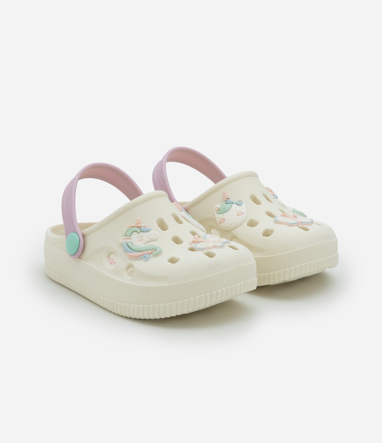 Sandália Babuche Infantil com Patch de Unicórnio - Tam 20 a 33 Off White 2