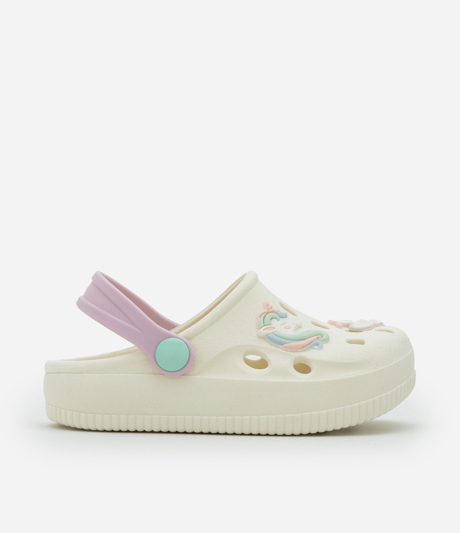 Sandália Babuche Infantil com Patch de Unicórnio - Tam 20 a 33 Off White 5