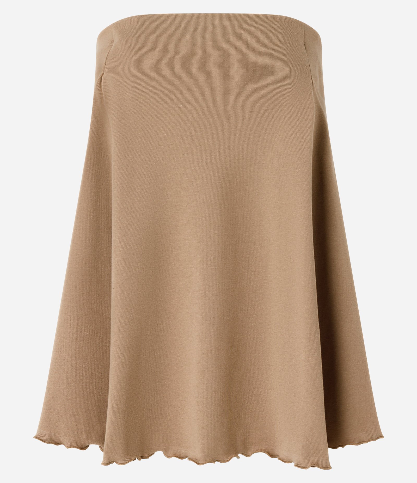 Blusa Alongada com Decote Tomara que Caia Bege 8
