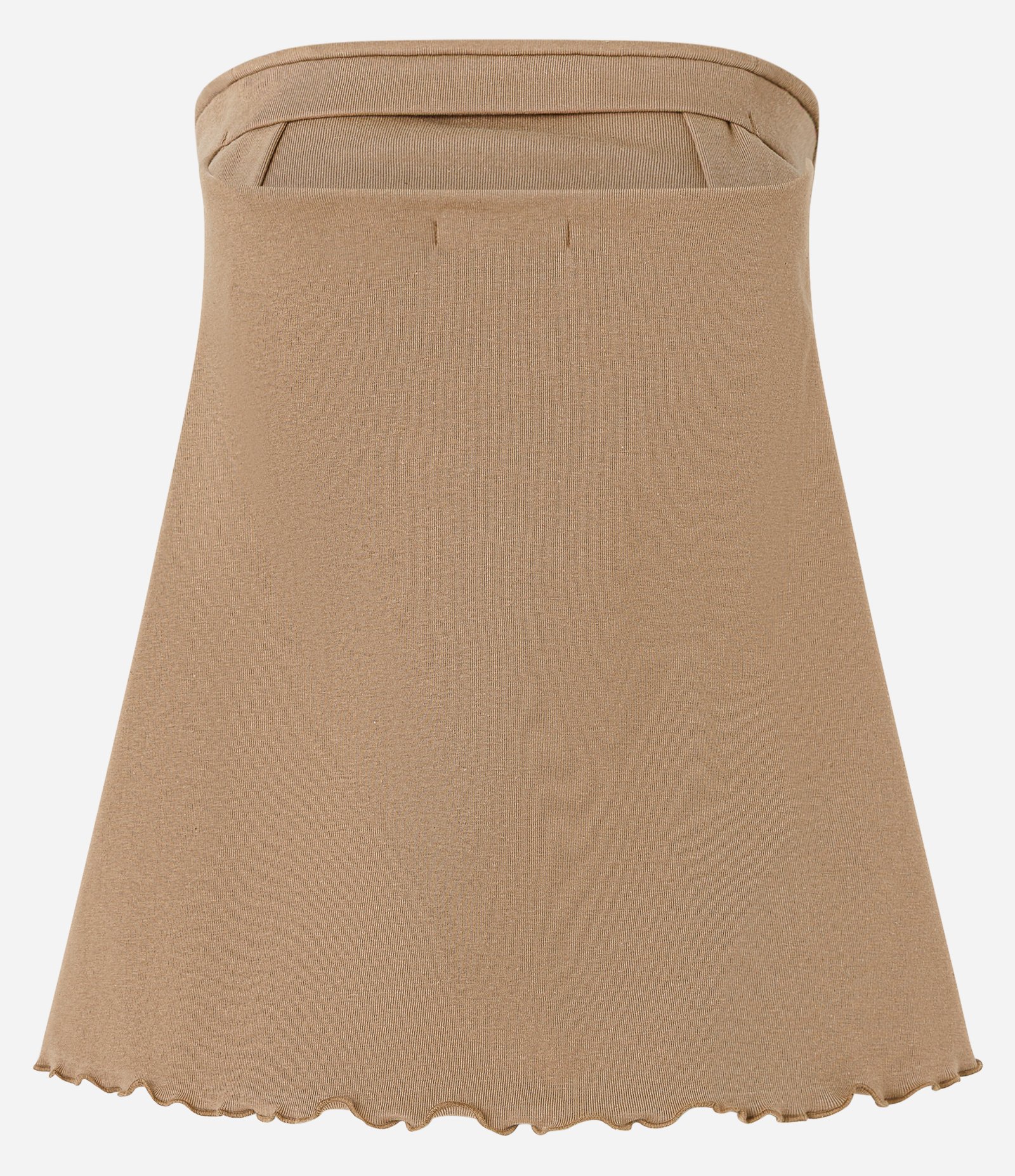 Blusa Alongada com Decote Tomara que Caia Bege 9