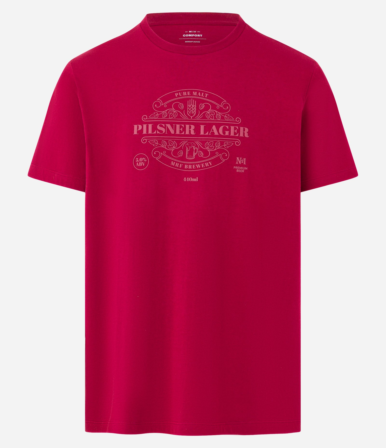 Camiseta Comfort em Algodão com Estampa Lettering Frontal Pilsner Lager Vermelho 4