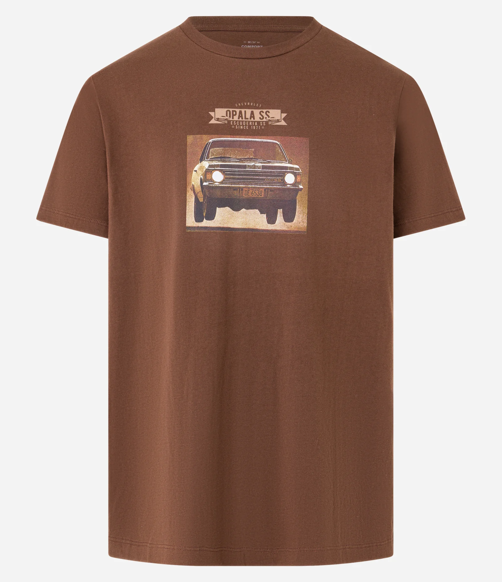 Camiseta Comfort com Estampa Opala Chevrolet Marrom 1