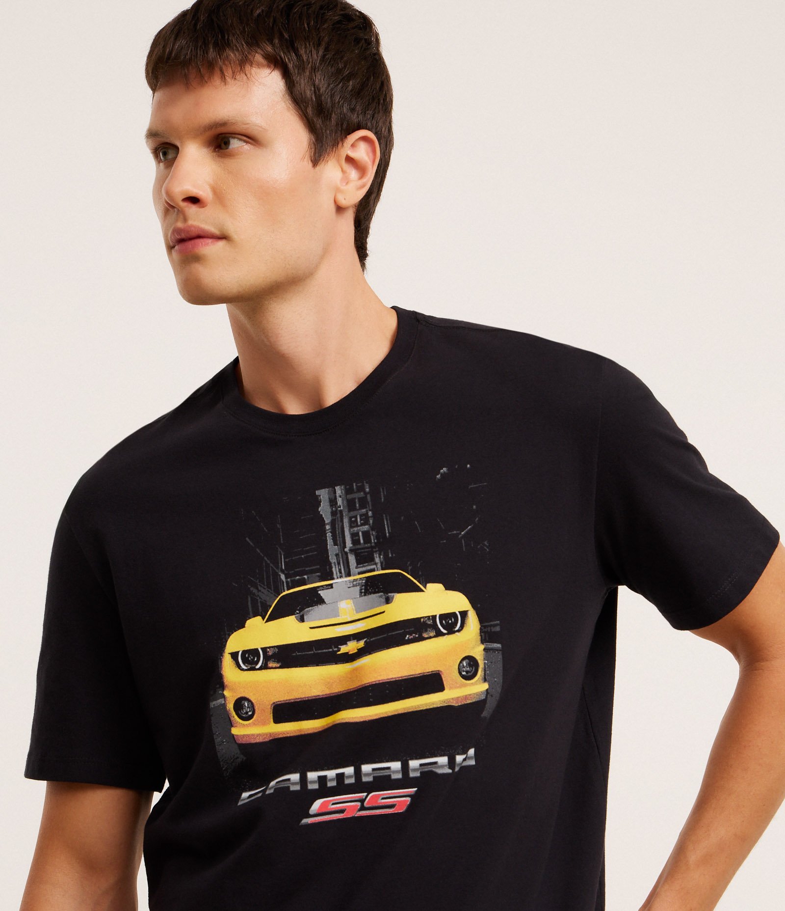 Camiseta Comfort em Algodão com Estampa Chevrolet Preto 3