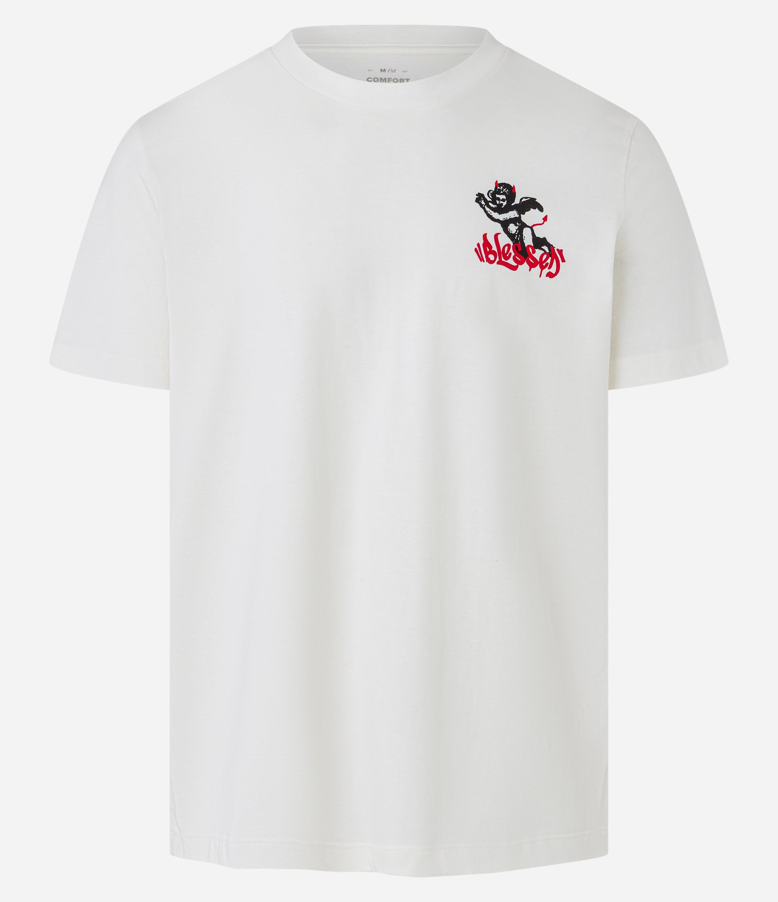 Camiseta Comfort em Algodão com Estampa Circulo de Anjos Branco 6