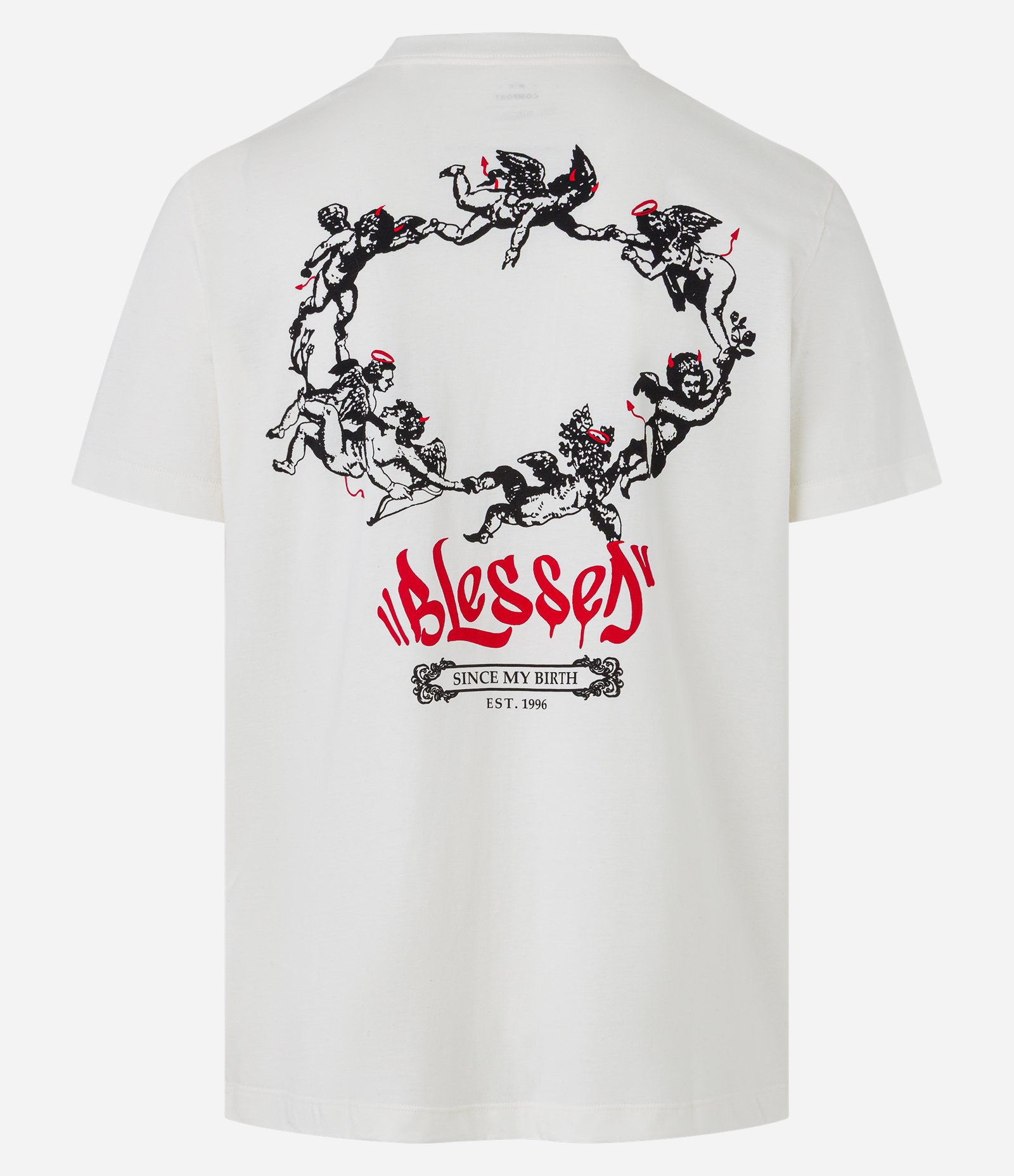 Camiseta Comfort em Algodão com Estampa Circulo de Anjos Branco 7