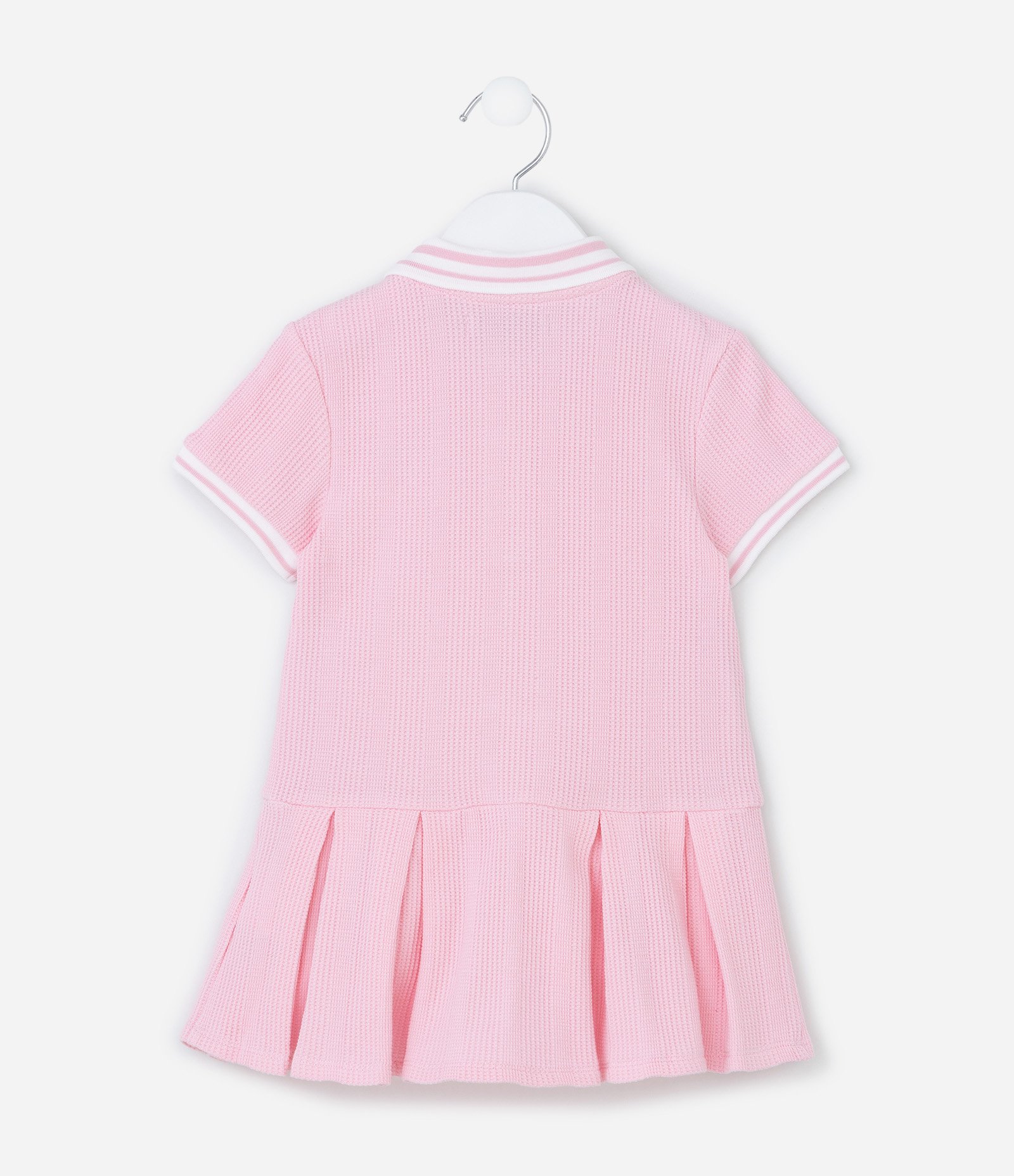 Vestido Infantil Tenista com Pregas - Tam 1 a 6 Anos Rosa 2