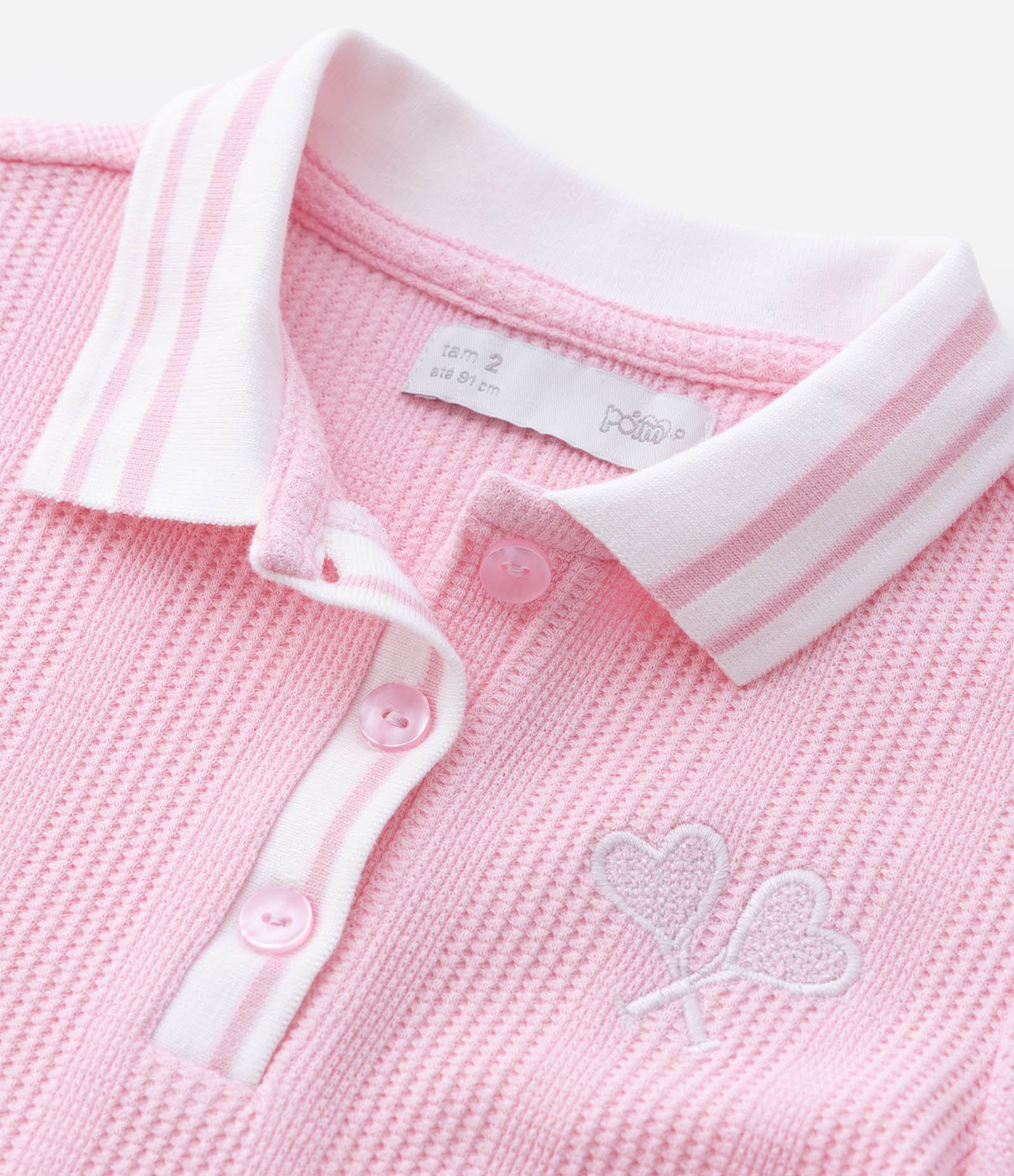 Vestido Infantil Tenista com Pregas - Tam 1 a 6 Anos Rosa 5