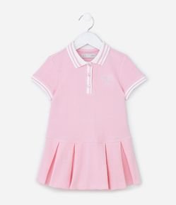 Vestido Infantil Tenista com Pregas - Tam 1 a 6 Anos