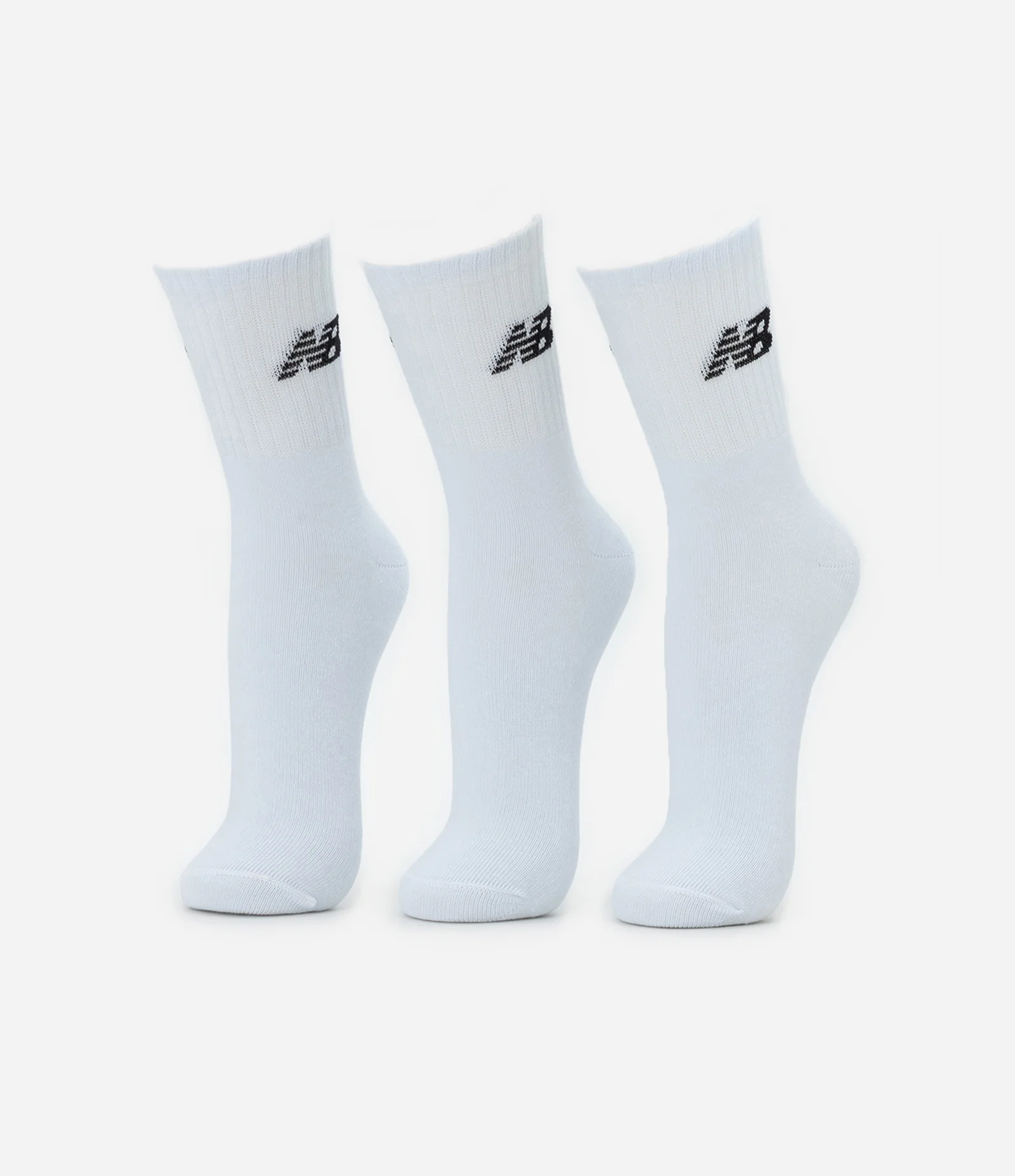 Kit 03 Pares de Meias com Cano Longo Estampa New Balance Branco 1